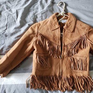 1970's Suede Fringe Children's Jacket by Saks Fifth Avenue size 8